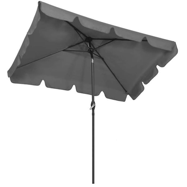 Springos® Rektangulær haveparasol med hældningsfunktion og håndsving 240 cm mörkgrå