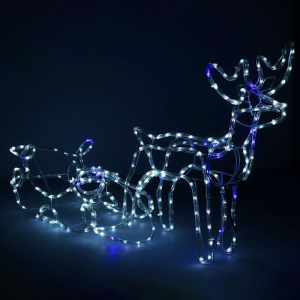 Renren LED med släde - SPRINGOS - 288 LED - 210 cm - Kallvit - IP44 Vit kyla