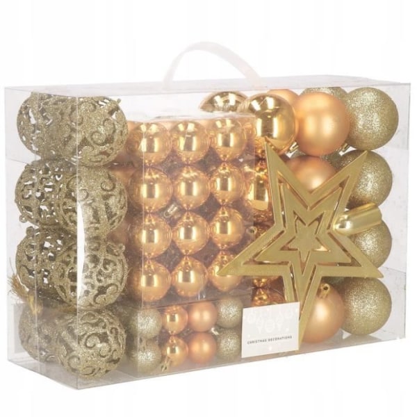 Julkulor - SPRINGOS - 100 st - Okrossbara - Ø 3/4/6 cm - Guldfärg Guld