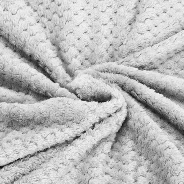 Sengetæppe - SPRINGOS® - Blødt varmt tæppe - 200x220 cm - 100% polyester - Lysegrå ljusgrått