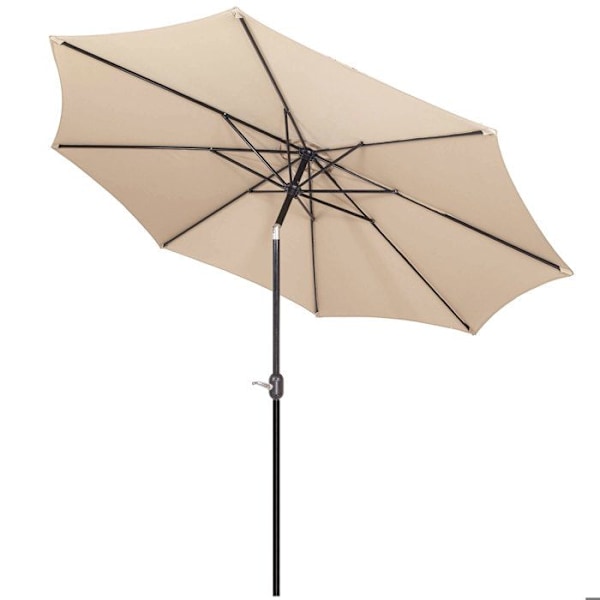 Springos® Haveparasol med hældningsfunktion og svendestangssystem 300 x 245 cm Beige