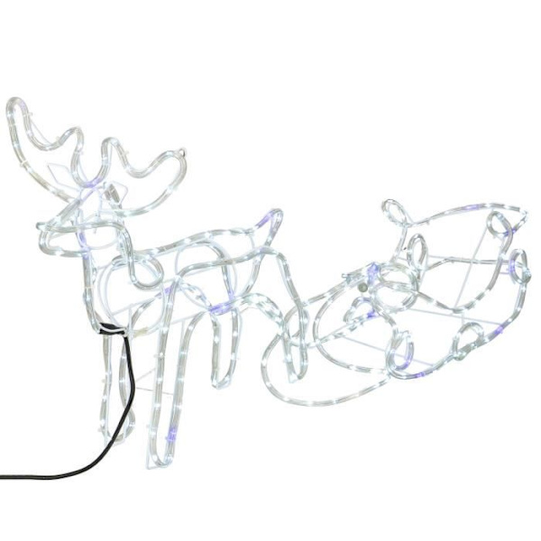 Jouluvalot poro, jossa on reki - SPRINGOS - 288 LED - 210 cm - Kylmä valkoinen - IP44 Vit kyla