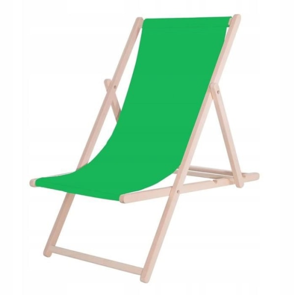 SPRINGOS® Havedækstol Sammenklappelig Beach Wood Loungestol 120 kg Grön