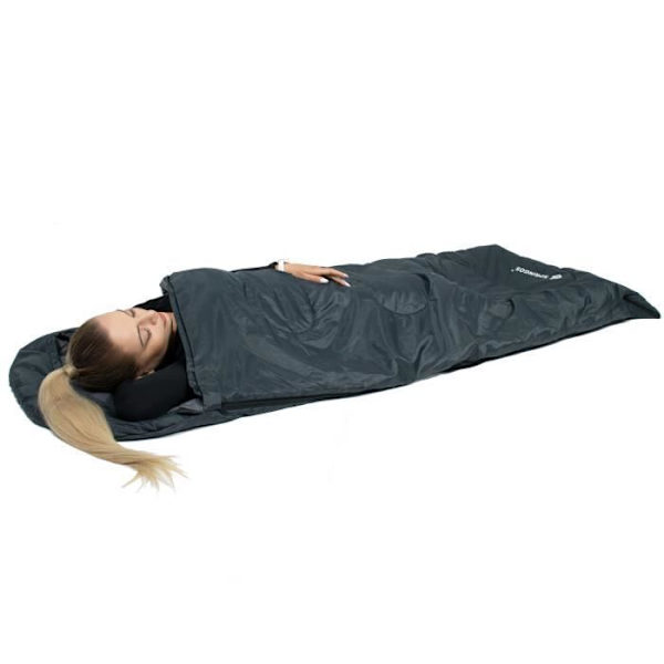 Sovsäck - SPRINGOS - Mummy - 73 x 210 cm - Svart-Vit - Polyester Svart vit