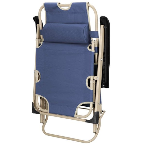 Springos® Ute loungesoffa med sittdyna, nackstöd och fotstöd Blå