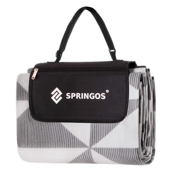 SPRINGOS® Picknickfilt - Grå - Vikbar - Vattentät - 180x220 cm Grå
