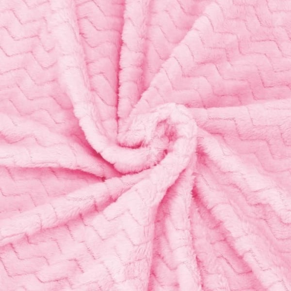 Tæppe - SPRINGOS - Zigzag - 70 x 160 cm - Polyester - Baby pink baby rosa