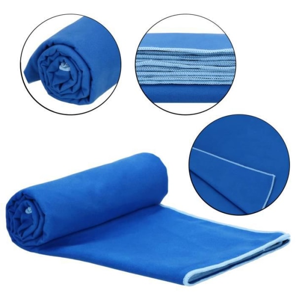 SPRINGOS® mikrofiber strandhåndklæde 75 x 150 cm - Hurtigtørrende - Farve Blå Blå