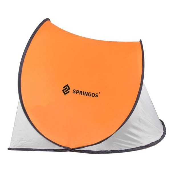 SPRINGOS® Pop Up strandtelt Beach Shelter Foldbar 200 x 120 cm Automatisk instant bæretaske grå+orange