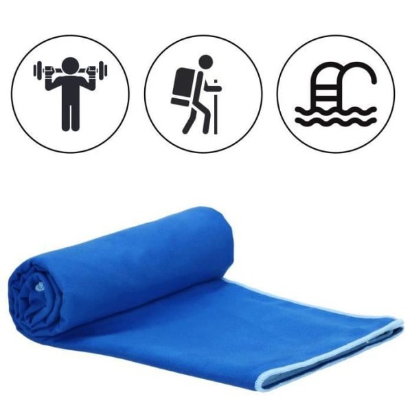SPRINGOS® mikrofiber strandhandduk 75 x 150 cm - Snabbtorkande - Färg Blå Blå