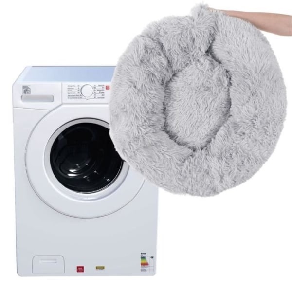 Hundeseng og katteseng - SPRINGOS® - 90 cm - Grå - Kan vaskes ved 30° - Skridsikker Grå