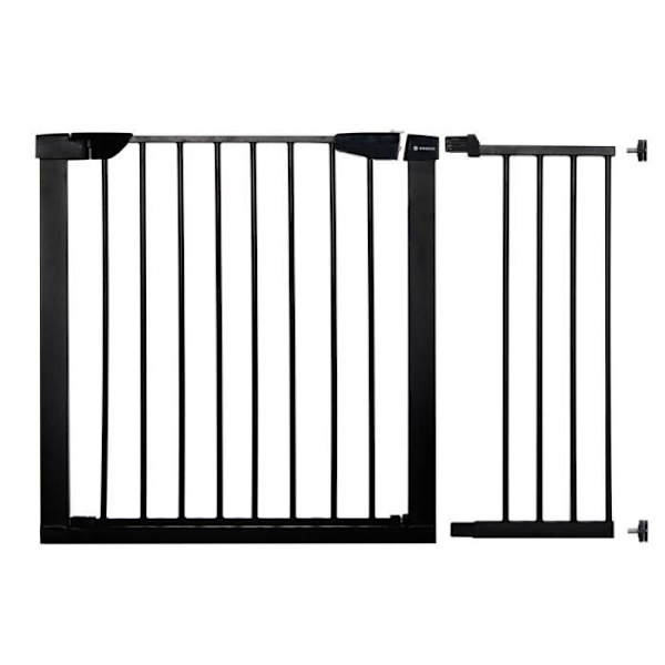 Baby børnesikkerhedslåge til trappedøre - SPRINGOS - 75-110 cm - Metal - Sort - Tryk Svart