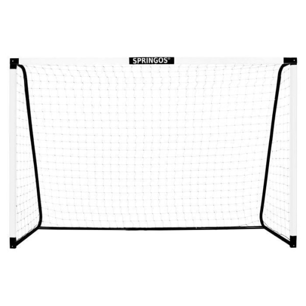 Fodboldmål med net 200 x 300 cm - SPRINGOS - Stål - Hvid Vit