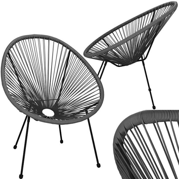 Havemøbel - Springos - Acapulco - Grå - Metal - Attraktivt design grå