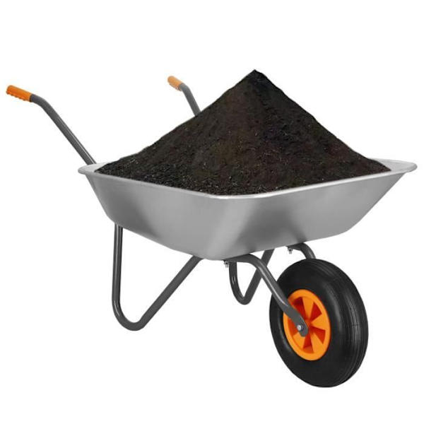 Skottkärra belastning 120 kg - SPRINGOS - Grundmodell - Uppblåsbart hjul - Galvaniserat stål Pengar