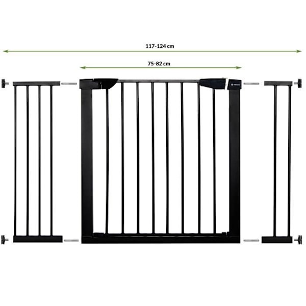 Barnskyddsgrind för trappor och dörrar - SPRINGOS - 75-124 cm - Metall och plast