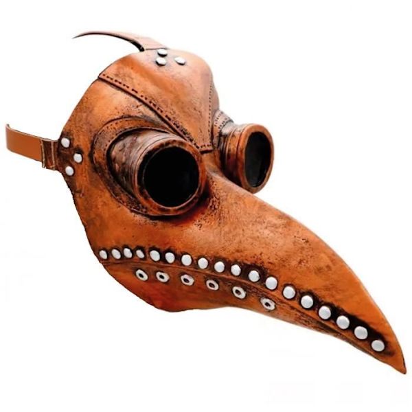 Springos® Halloween Bird Beak Mask Hovedmaske Plague Mask Steampunk Style kastanj
