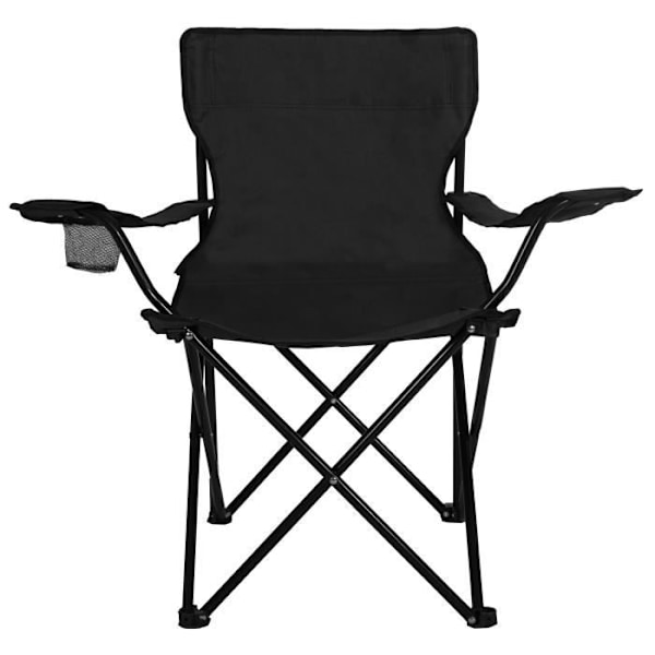 Sammenklappelig campingstol - Springos - Sort - 600D polyester - Stål - Belastning 100 kg Svart