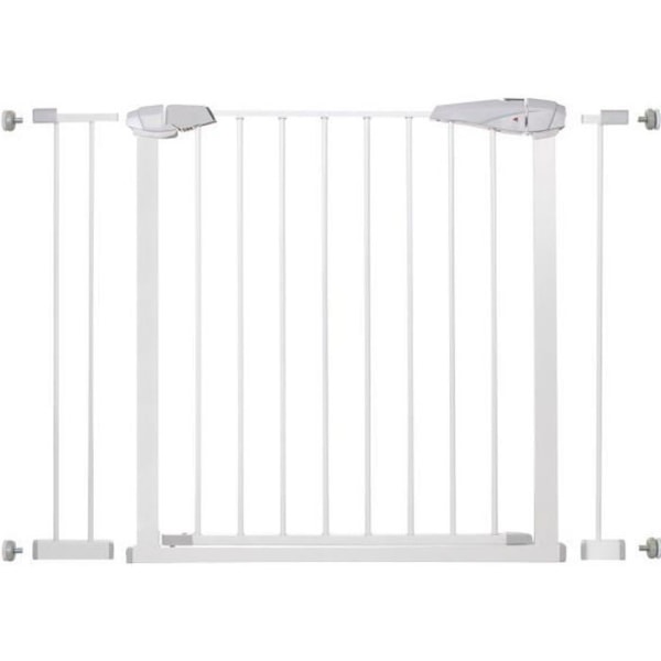 SPRINGOS® Baby Safety Gate - Trapper, Døre 76-106 cm - Metal + Plast - EN 1930:2011 Certifikater Vit