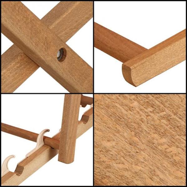 Folding Beach Wood Trädgårdsstol - SPRINGOS - Grå - Naturlig - 1 person Grå
