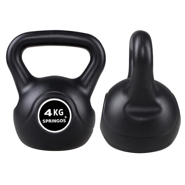 SPRINGOS® Hantel 4 kg - Bodybuilding - Tyngdlyftning - Svart Svart