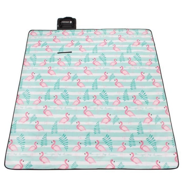 SPRINGOS® vikbar och bärbar picknickfilt - Flamingos - 200 x 200 cm - Vattentät mångfärgad