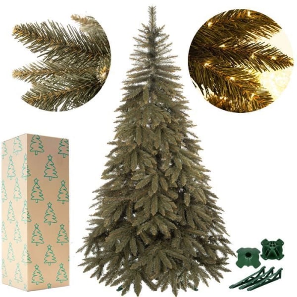 SPRINGOS® konstgjord julgran med stativ 150 cm julgran 451 grenar - grön