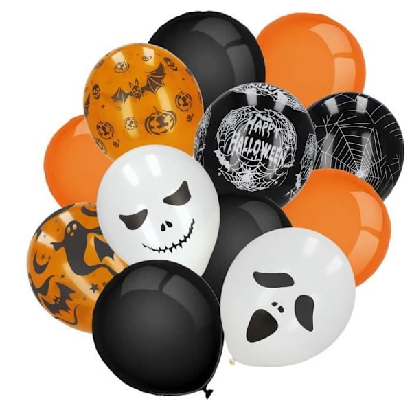 Halloween Dekorationssæt - SPRINGOS - 14 Balloner - Latex - Multifarvet - Skræmmende Flerfärgad