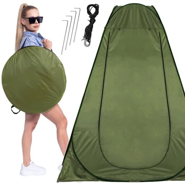 SPRINGOS® Beach Omklædningsrum Multifunktionelt telt 120 x 120 x 190 cm Strandbruser med pop-up bæretaske nyans av grönt