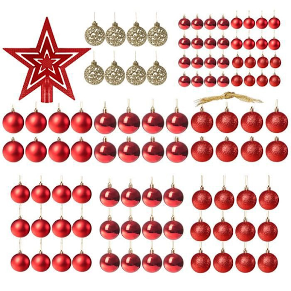 Julkula - SPRINGOS® - 100 stycken - Röd - Guld - Stjärnspira Snape - Guld