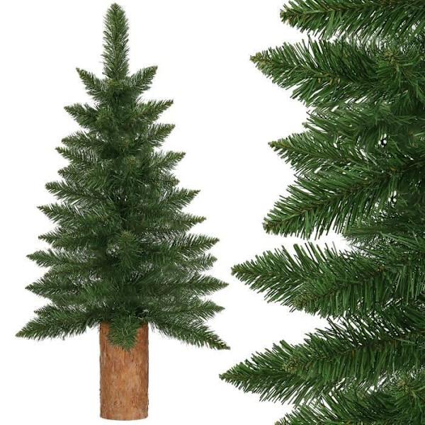 Konstgjord julgran - SPRINGOS - 100 cm - Grön med naturlig stam - PVC, PE - Inomhus Grön