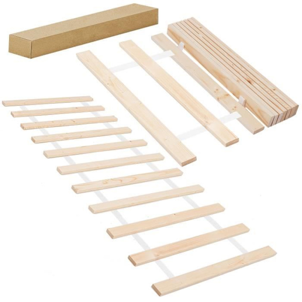 Lamelbund - SPRINGOS - 80 x 200 cm - Træ - 11 lameller Naturlig