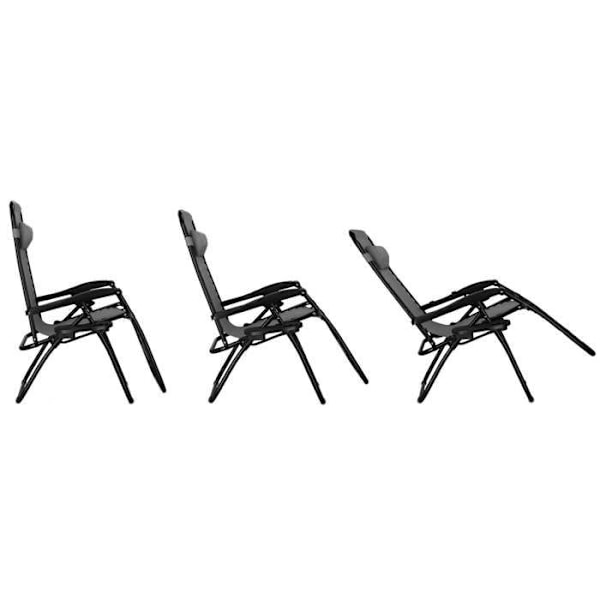 Springos® Sammenklappelig Havestol med Hovedstøtte og Sidebord – Inklinerbar Relaxationssæde 'Zero Gravity' Grå