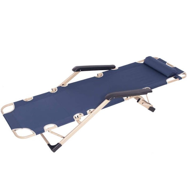 Springos® Ute loungesoffa med sittdyna, nackstöd och fotstöd Blå