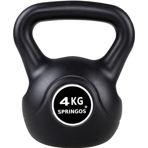 SPRINGOS® Hantel 4 kg - Bodybuilding - Tyngdlyftning - Svart Svart