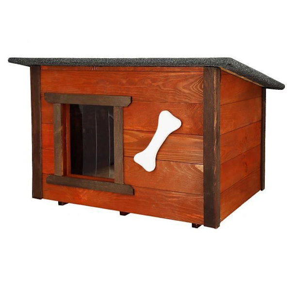 Springos® Hus til katte eller hunde 66 x 51,5 x 51 cm – udendørs, isoleret kastanj