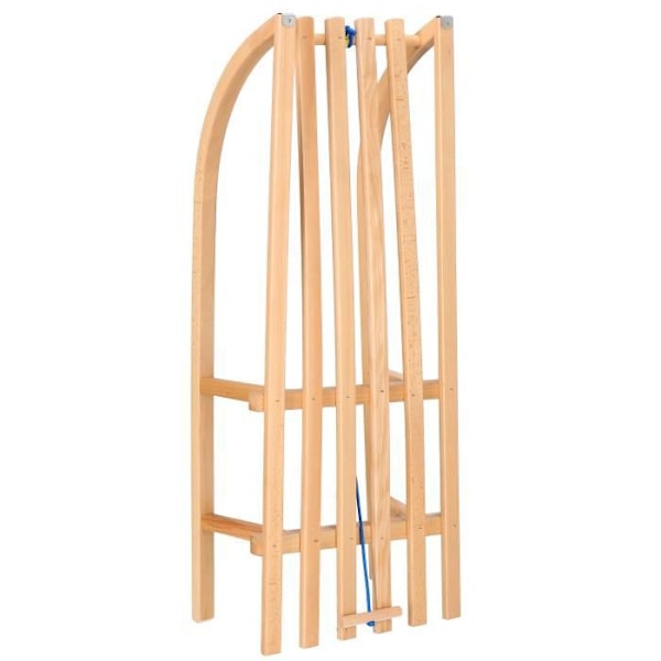Træslæde - SPRINGOS® - Model med ryglæn - Træk reb - 89x34x22 cm - Metalrutsjebaner Färgad