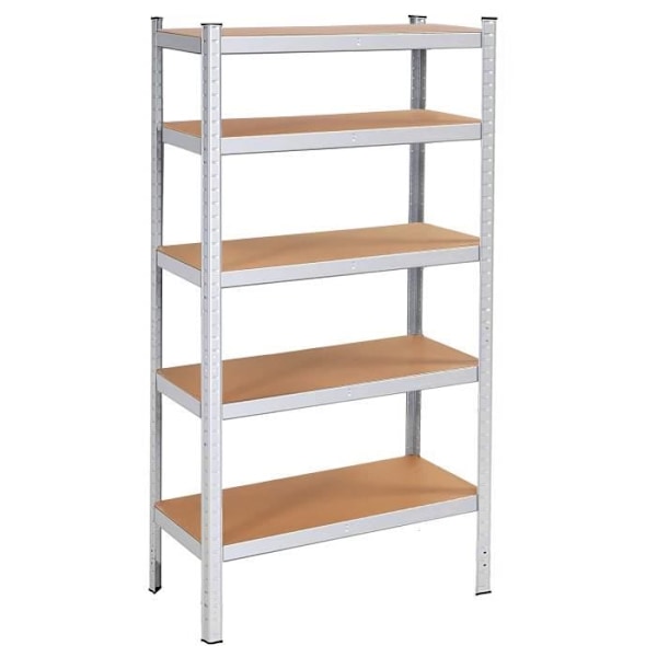 Hylla - SPRINGOS - 5 hyllplan - Galvaniserad metall - 90 x 30 x 180 cm - Max. 875 kg Pengar