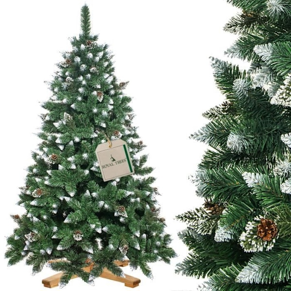Kunstig juletræ - SPRINGOS - 180 cm - PVC - Kunstig sne - Klassisk Grön