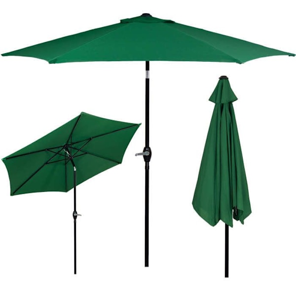 Springos® Uteparasoll med lutningsfunktion och vevsystem 260 cm Grön
