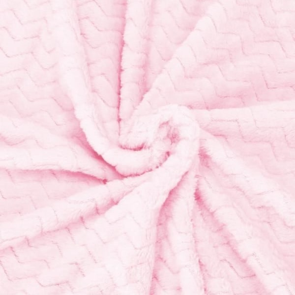 SPRINGOS® päiväpeite - Pehmeä lämmin ruudullinen - Siksak-kuvio - 160 x 200 cm - Pastellinpunainen pastell rosa