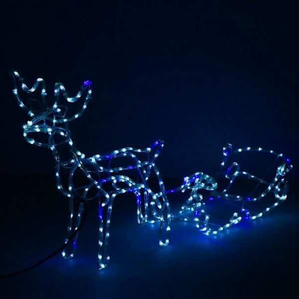 Ren LED med slæde - SPRINGOS - 288 LED - 210 cm - Kold hvid - IP44 Vit kyla