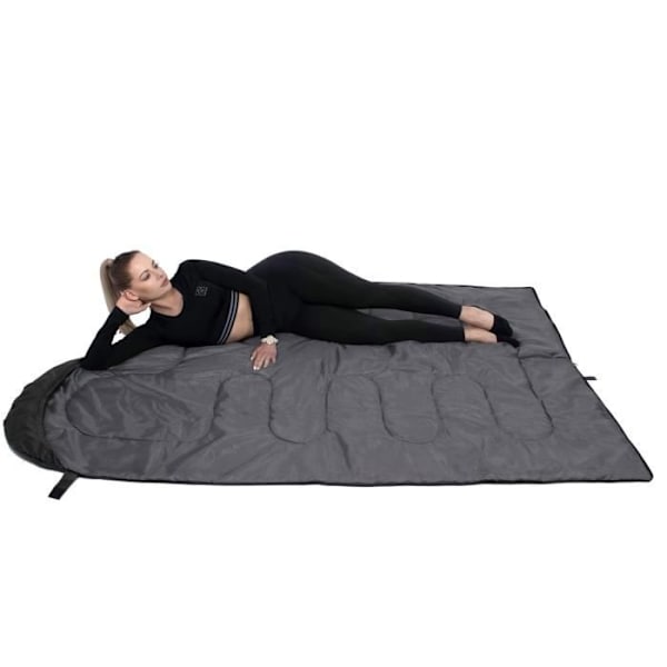 SPRINGOS® 73 x 210 cm Sovepose med opbevaringstaske Mumie Udendørs Vandring Picnic Campingtæppe med hætte Svart