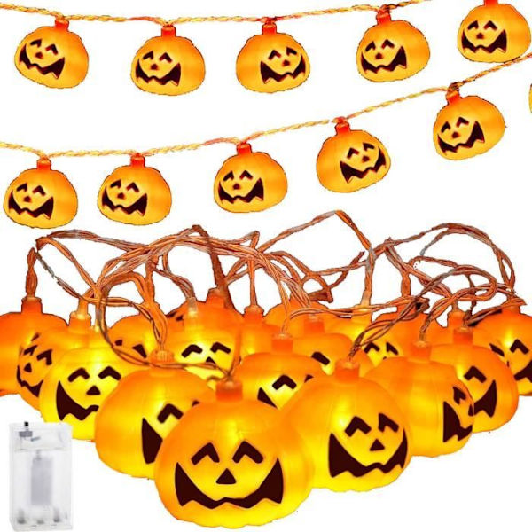 Valoketju - SPRINGOS - Halloween - 20 LED - Vilkkuminen - Lämmin valkoinen - Sisäkäyttöön gul