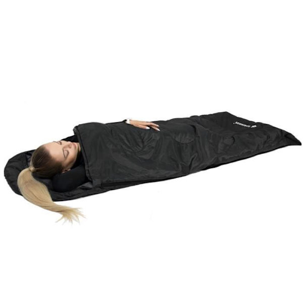 SPRINGOS® 73 x 210 cm Sovepose med opbevaringstaske Mumie Udendørs Vandring Picnic Campingtæppe med hætte Svart