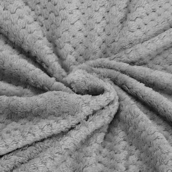 Filt - SPRINGOS - Täcke 200x220 cm - 100% polyester - Grå - Mjuk konsistens Grå