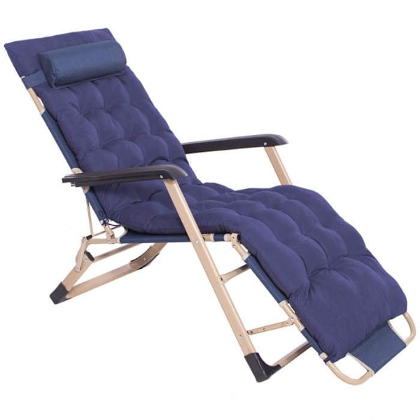 Springos® Ute loungesoffa med sittdyna, nackstöd och fotstöd Blå