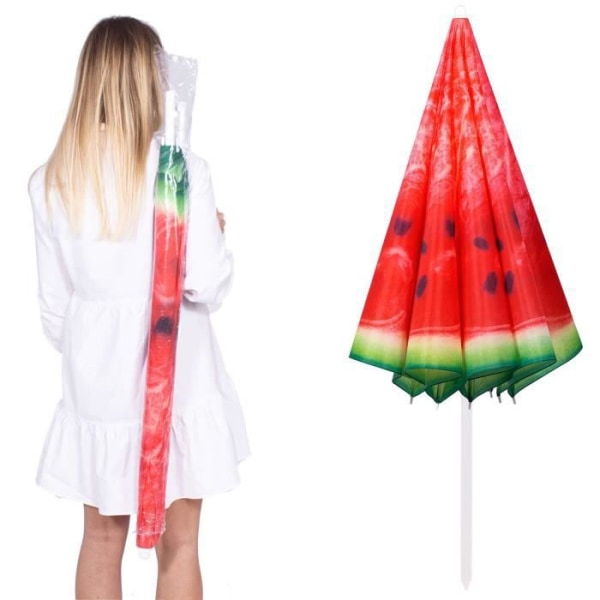 SPRINGOS® Strandparasol, have 160 cm vattenmelon