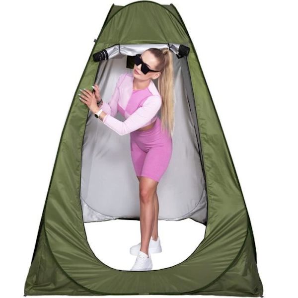 SPRINGOS® Beach Omklædningsrum Multifunktionelt telt 120 x 120 x 190 cm Strandbruser med pop-up bæretaske nyans av grönt