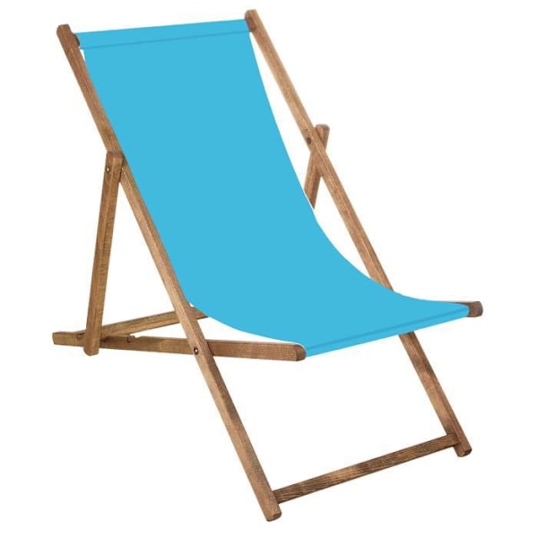 SPRINGOS® Imprægneret havedækstol Sammenklappelig Beach Wood Loungestol 120 kg - Blå Blå